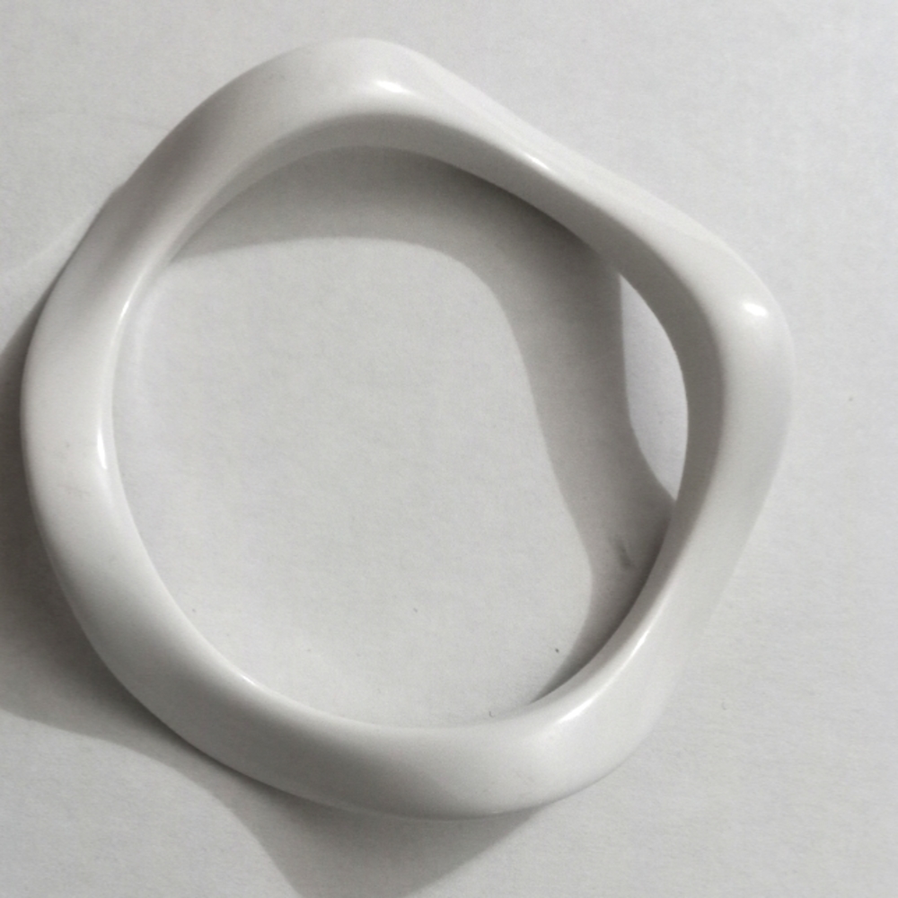 Wavy White Bakelite Bracelet
